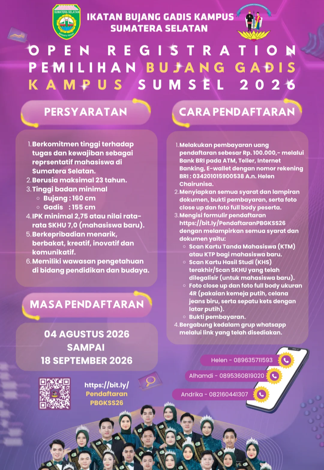 Pendaftaran Pemilihan BGK Sumsel